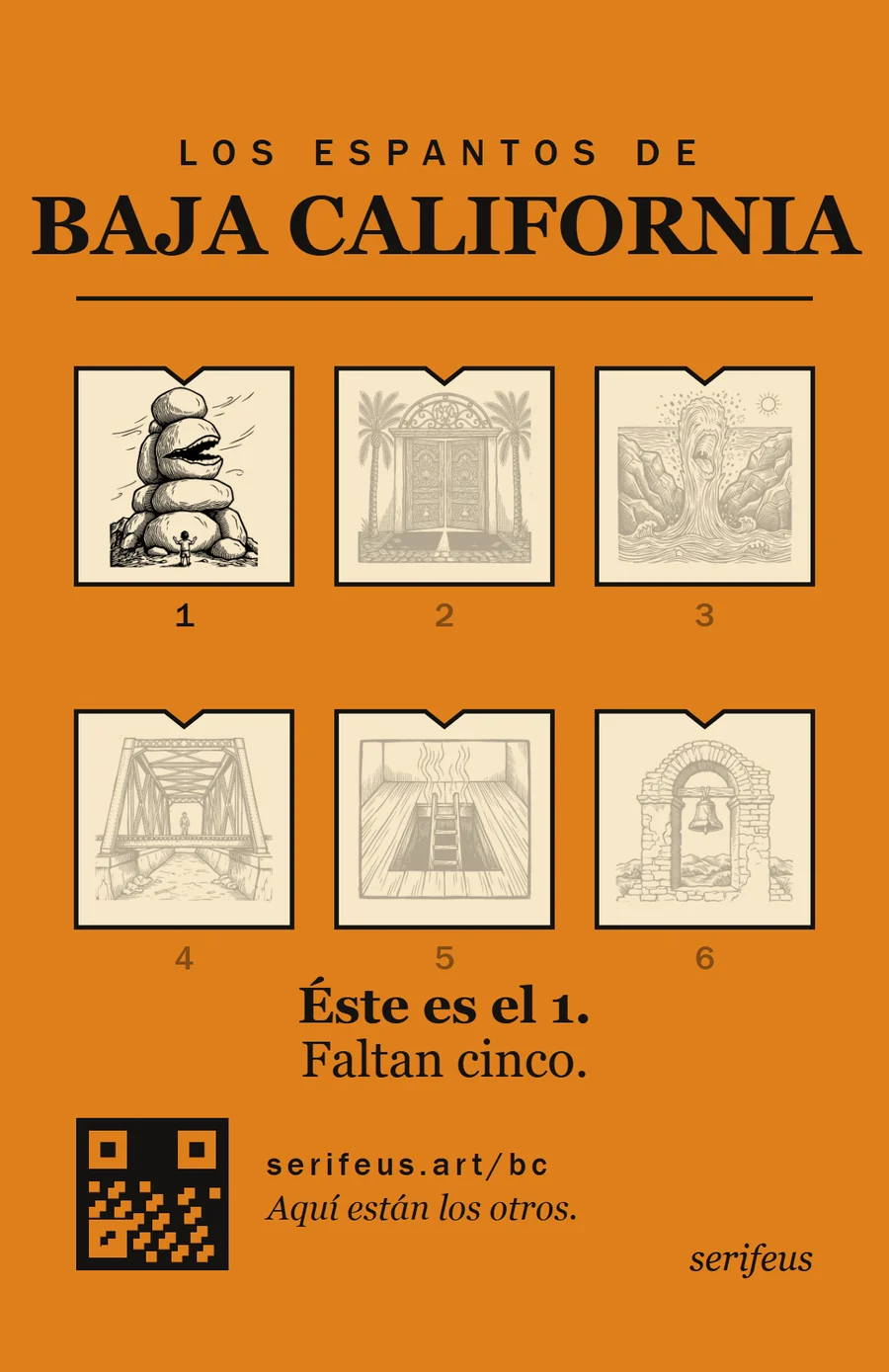 La contraportada: el cuadro de seis, con una viñeta a tinta llena y cinco tramadas